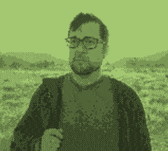 A photo of Ralph if he were on a Gameboy screen